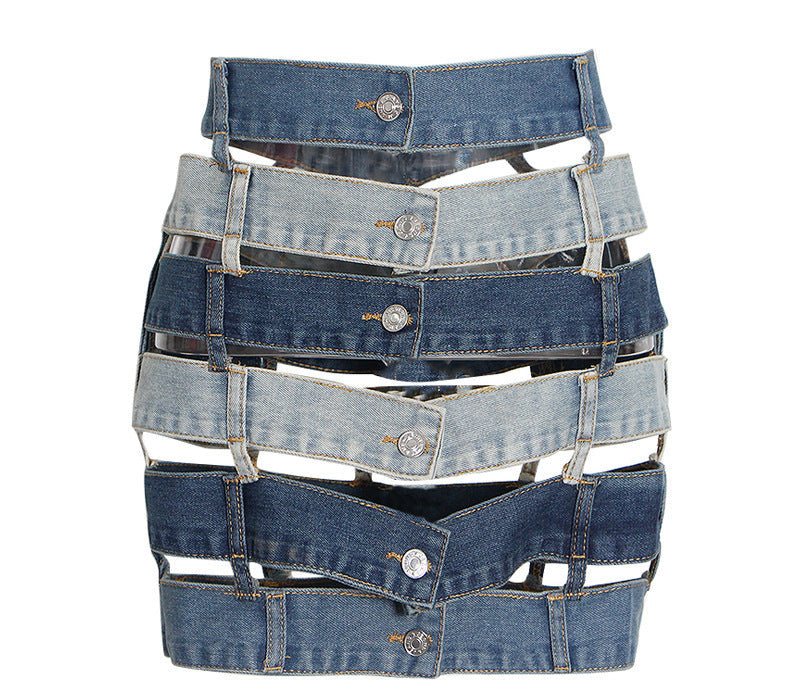 Strapped & Snatched Denim Mini