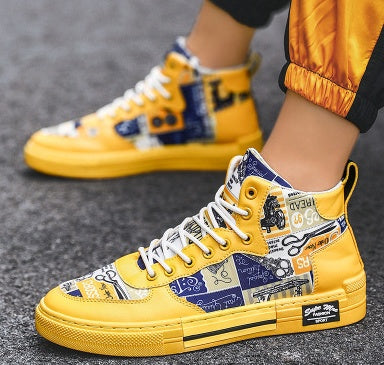 "Graffiti Vibes" High School Canvas Shoes