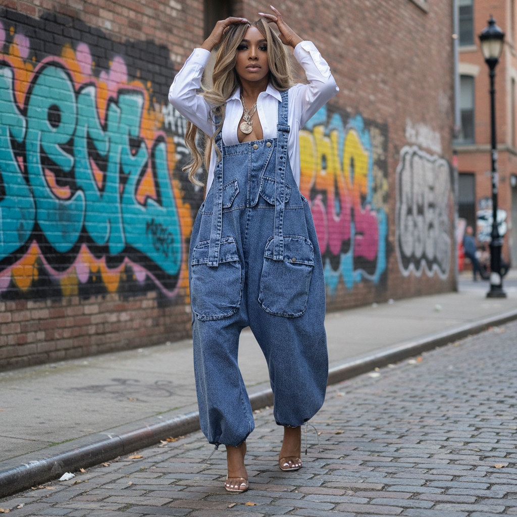 Downtown Denim Drift Jumpsuit
