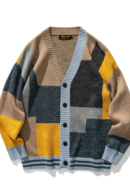 "Cozy Clash Knit Cardigan"