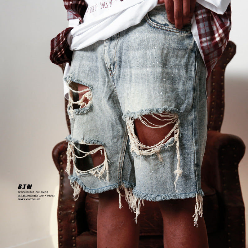 Vintage Edge Ripped Denim Shorts