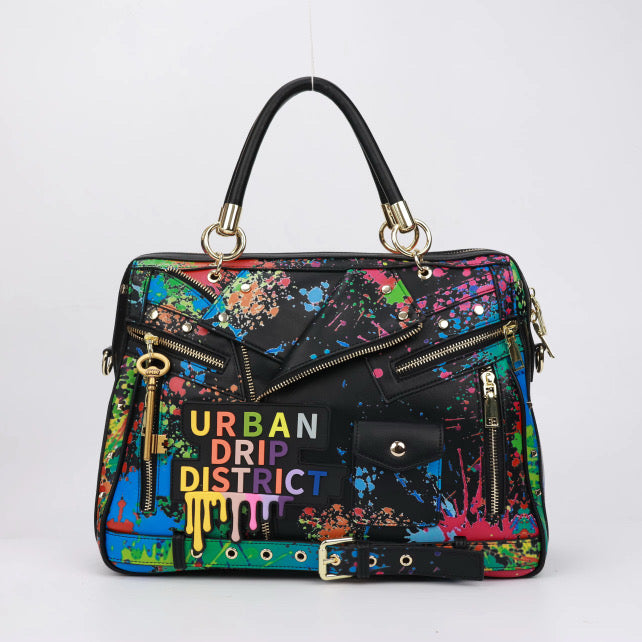 Graffiti Moto Leather Bag