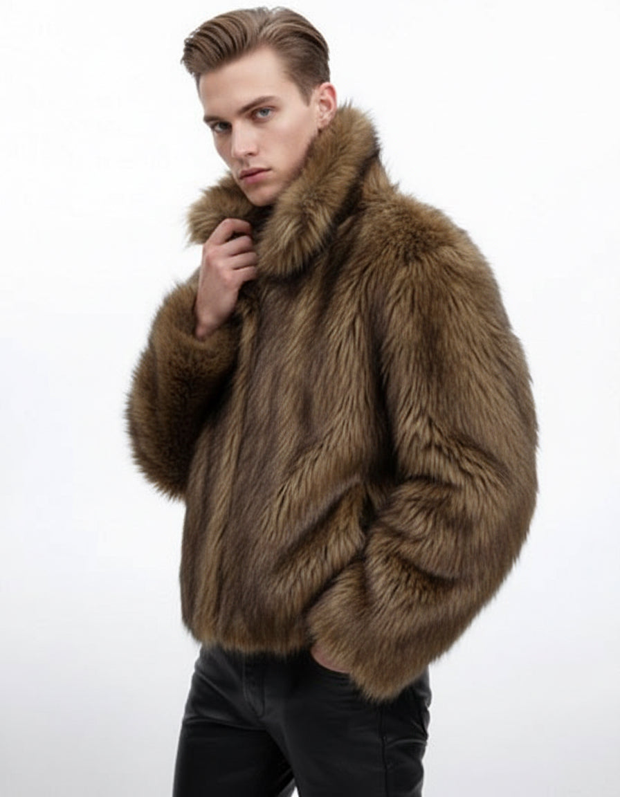 Cocoa Luxe Faux Fur Coat