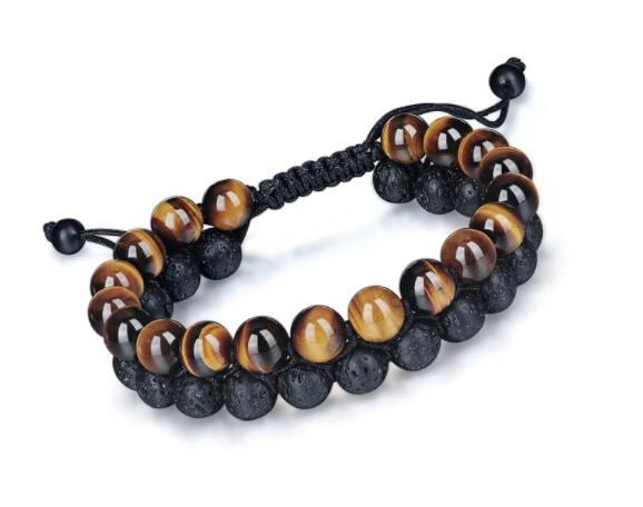 Tiger's Eye & Lava Stone Protection Bracelet