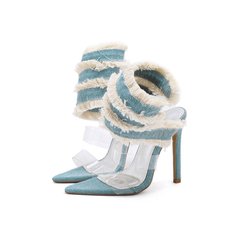 The "Denim Serpent "Stiletto Heels