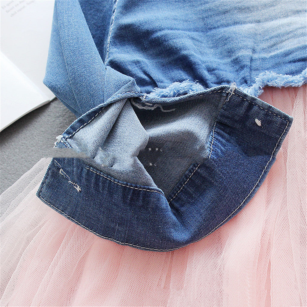 Denim Charm Mesh Dress