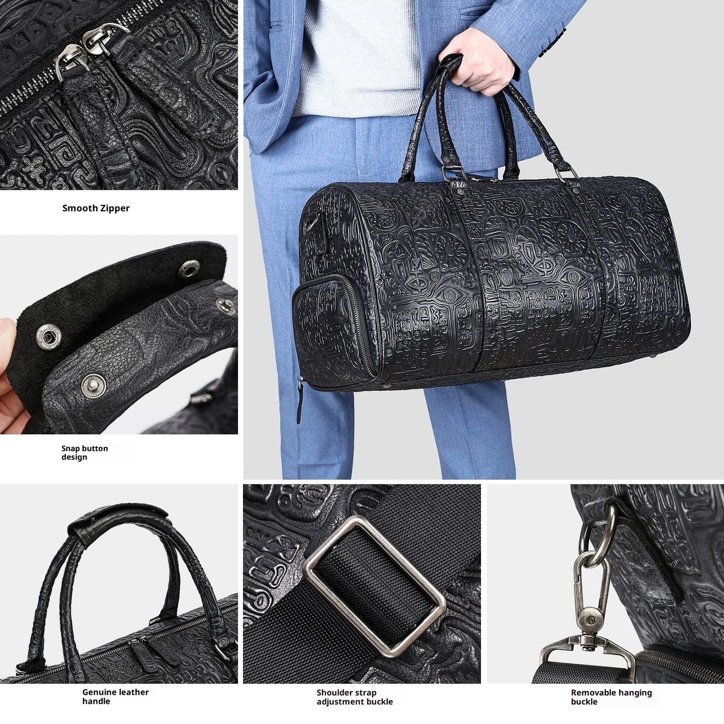 Onyx Embossed Travel Duffel