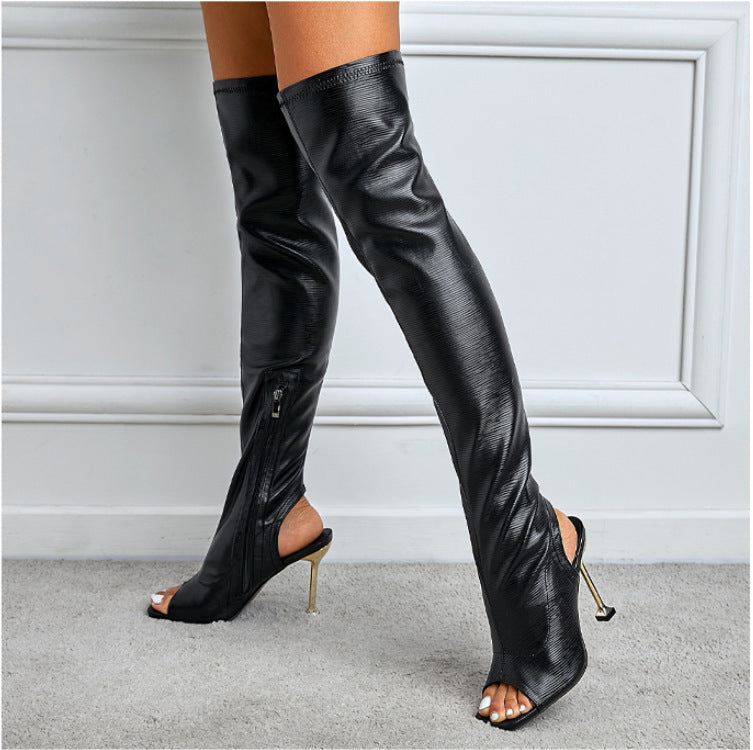 Rebel Cutout Over-The-Knee Boots