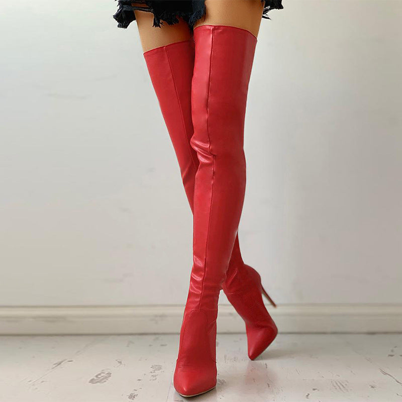 Adhesive Sole Knee-High Boots