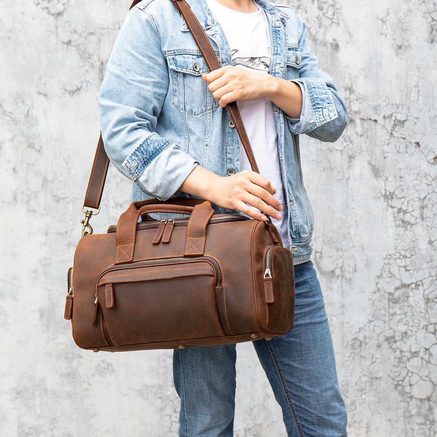Vintage Nomad Leather Weekender