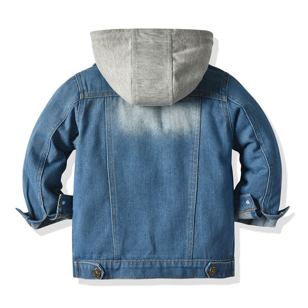 Cool & Classic Kids’ Hooded Denim Jacket