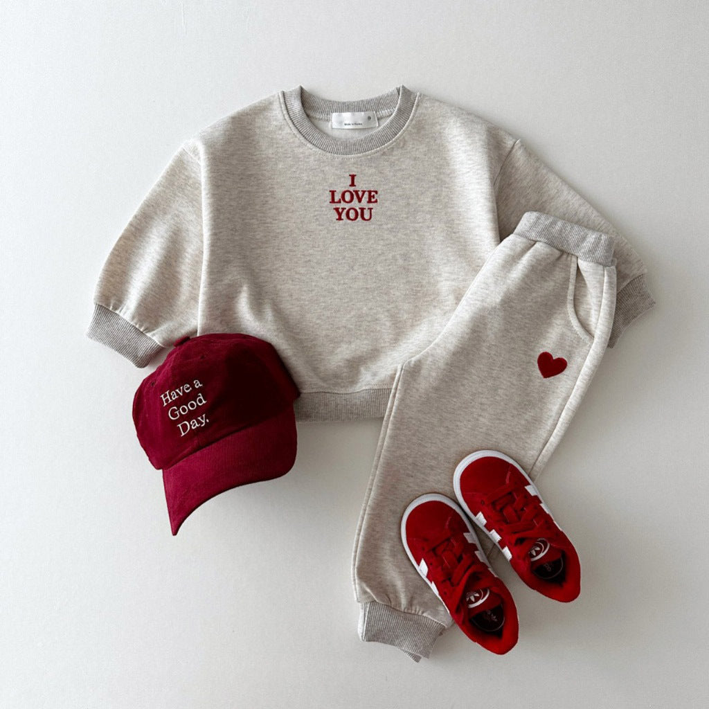 Love & Comfort Embroidered Sweatsuit Set