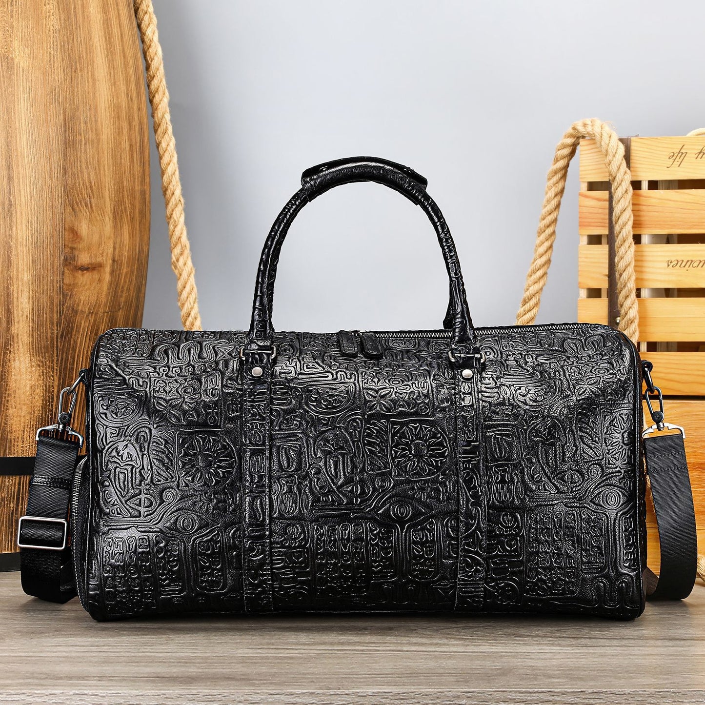 Onyx Embossed Travel Duffel