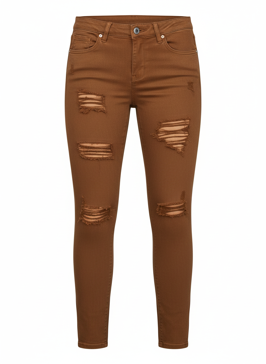 High-Rise Distressed Skinny Jeans (Multiple Colors Available)