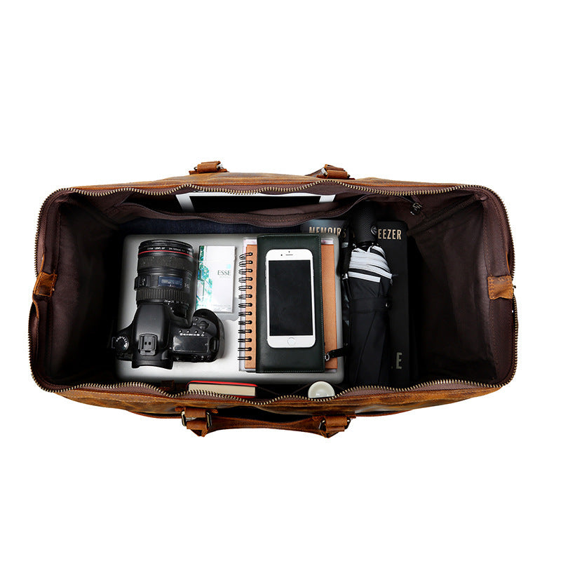 Black Elite Weekender Bag (Cowhide Leather)