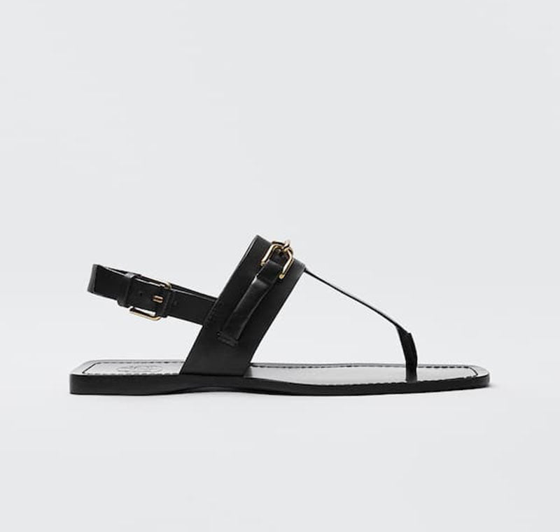 Sleek Buckle-Accent Flip-Flops