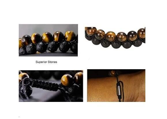 Tiger's Eye & Lava Stone Protection Bracelet