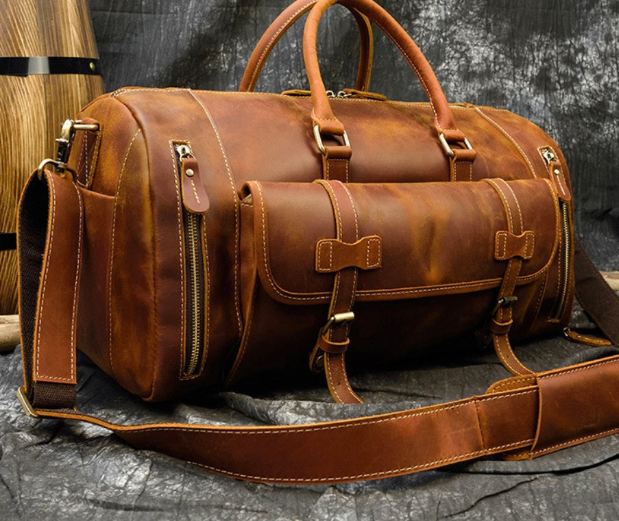 Retro Saddle Leather Travel Duffel (Men's)