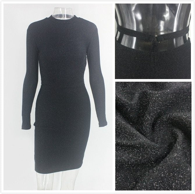 Threaded in Glamour Glitter Bodycon Dress