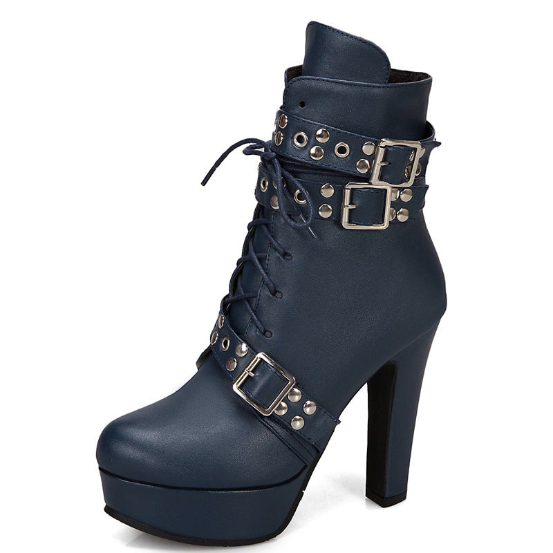 Rebel Buckle Platform Boots