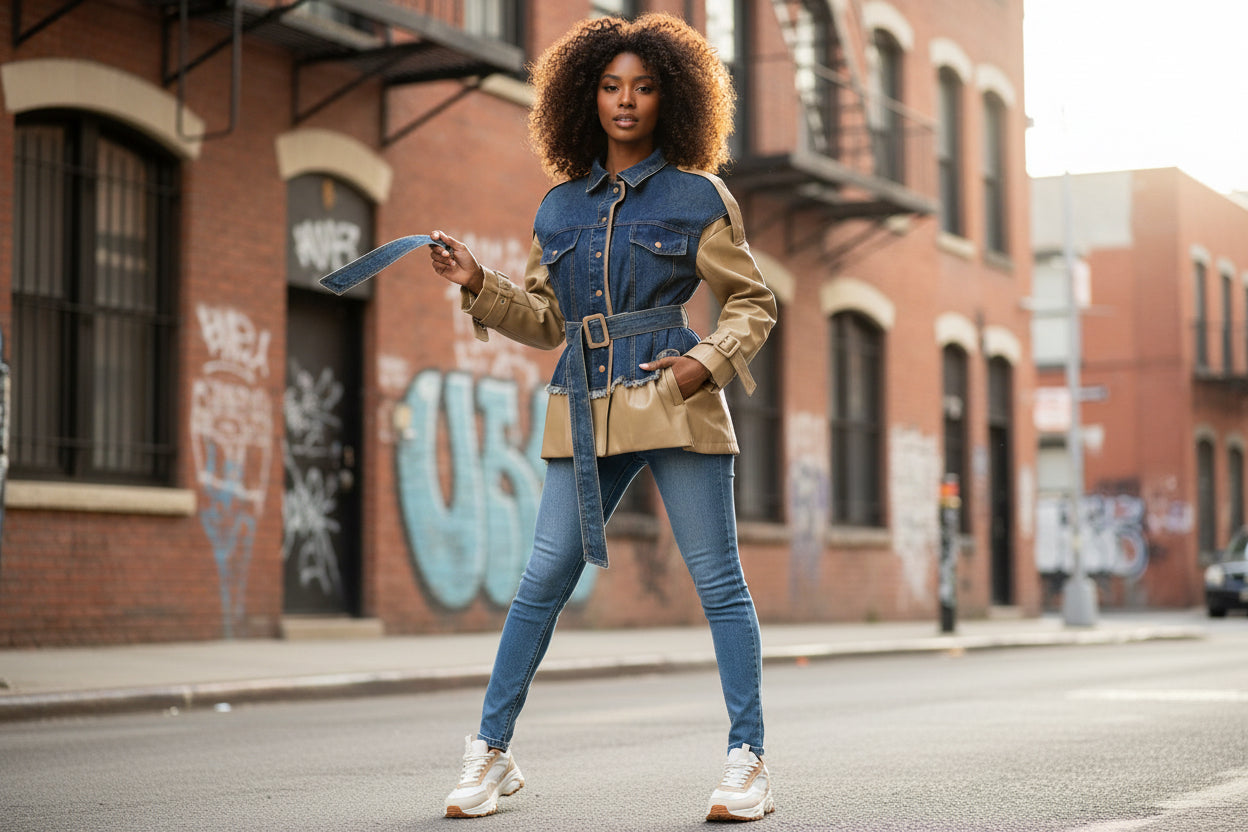 Crossfade Denim-Leather Jacket