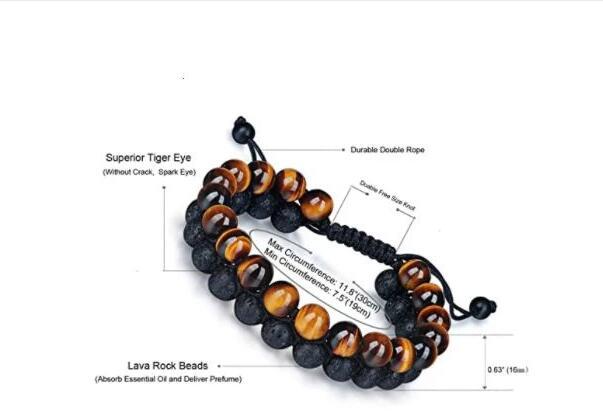 Tiger's Eye & Lava Stone Protection Bracelet