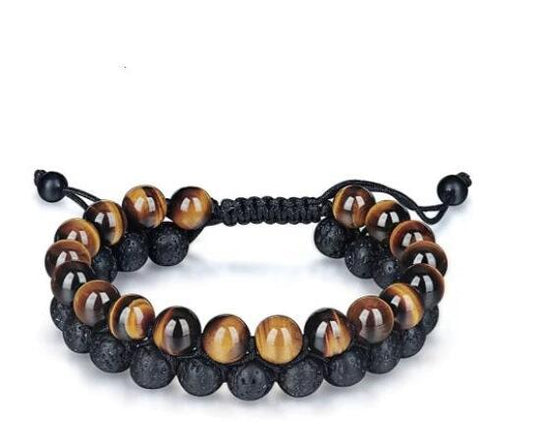 Tiger's Eye & Lava Stone Protection Bracelet