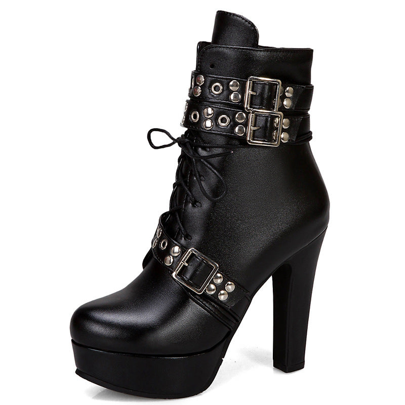 Rebel Buckle Platform Boots