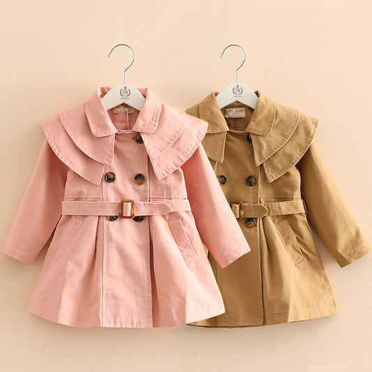 Chic Cotton Girls Trench Coat – Spring & Autumn Essential