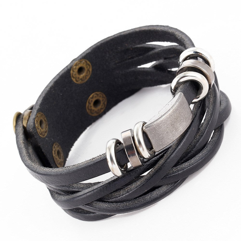 “Titan” Braided Leather Wristband