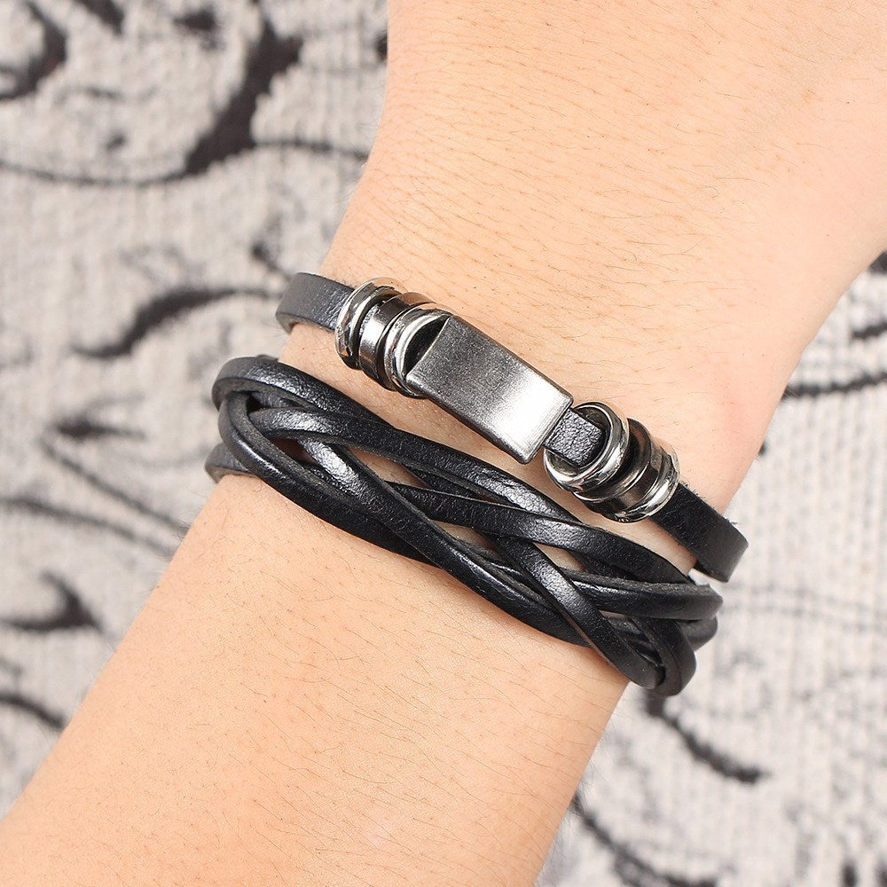 “Titan” Braided Leather Wristband