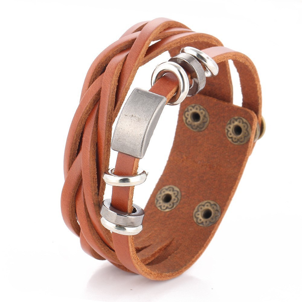 “Titan” Braided Leather Wristband