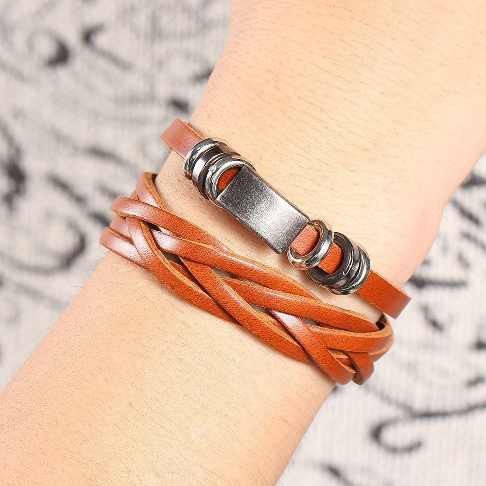 “Titan” Braided Leather Wristband