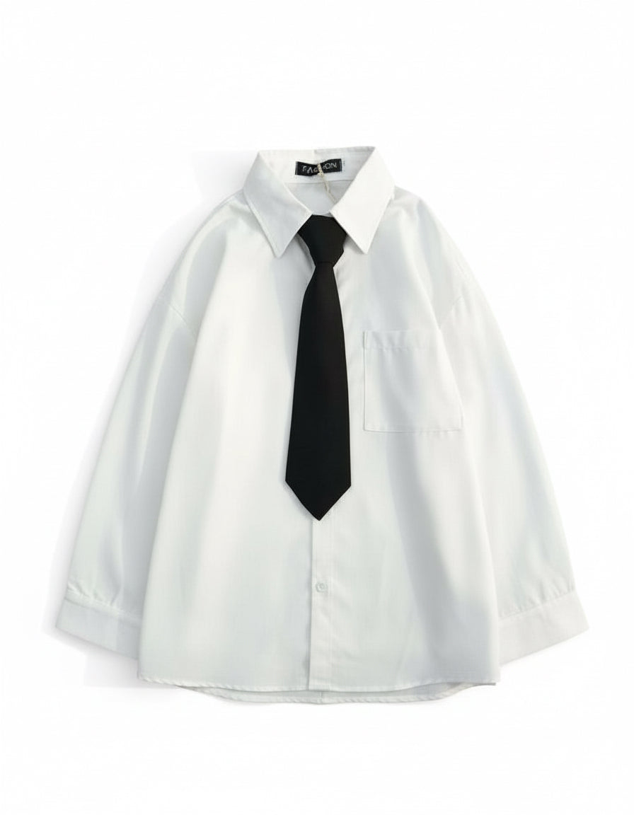 Street Collar Prep Button-Up Shirt ( Unisex)