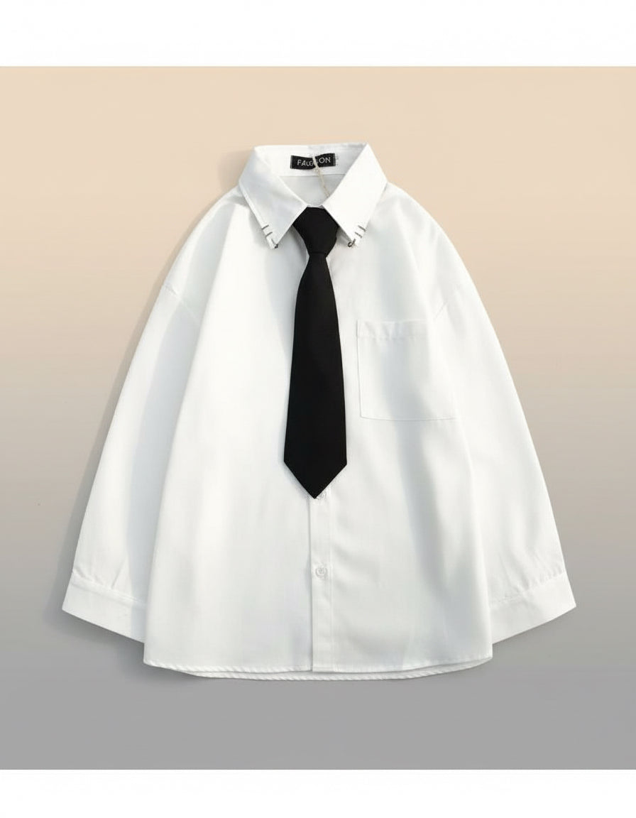 Street Collar Prep Button-Up Shirt ( Unisex)