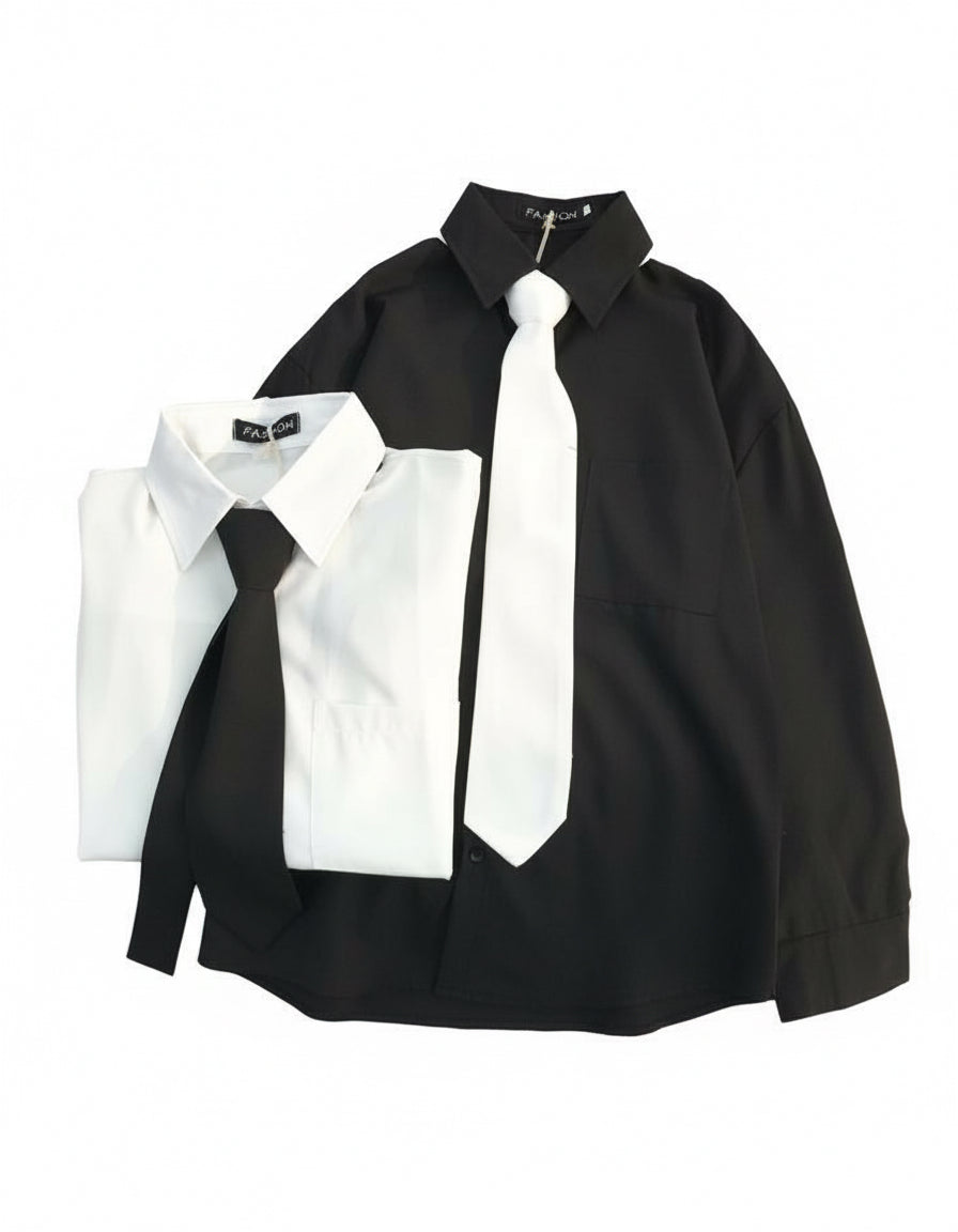Street Collar Prep Button-Up Shirt ( Unisex)