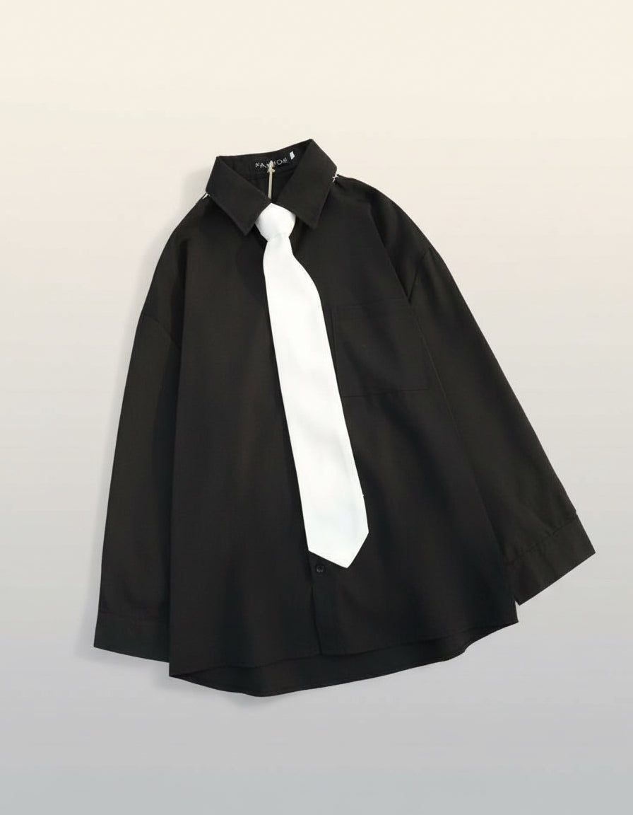 Street Collar Prep Button-Up Shirt ( Unisex)