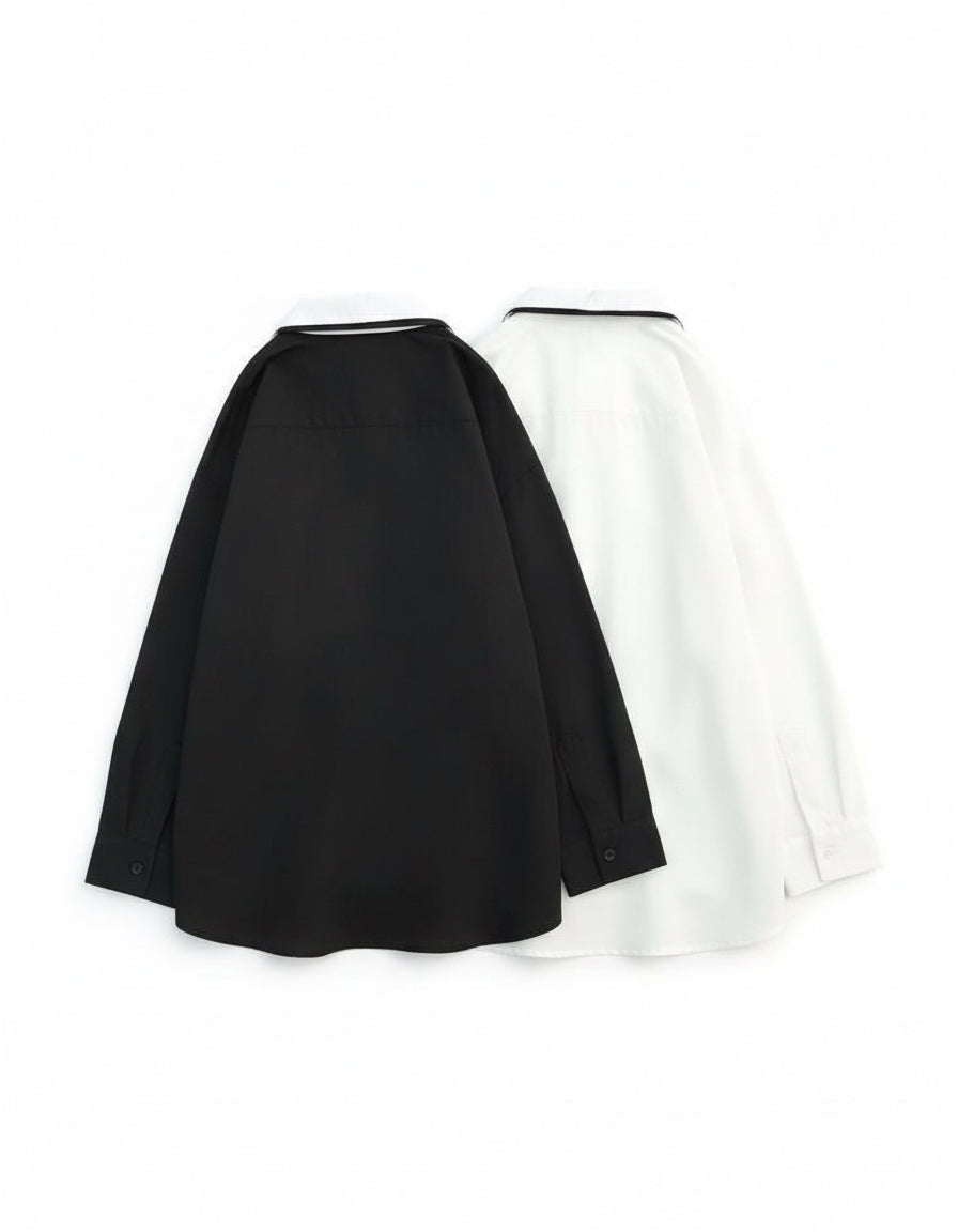 Street Collar Prep Button-Up Shirt ( Unisex)