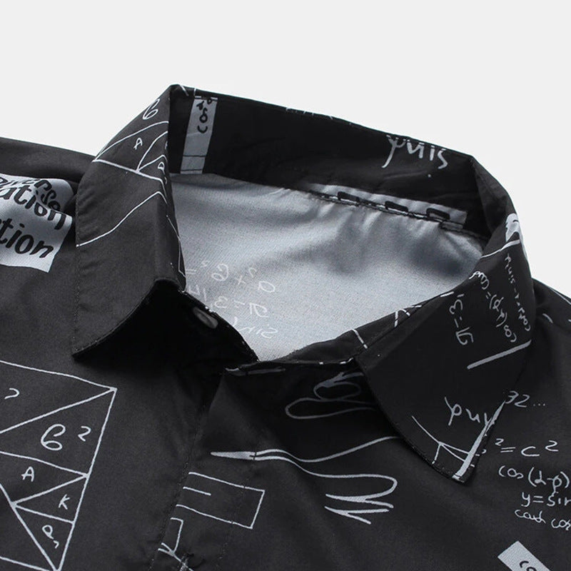 Graffiti Print Casual Lapel Shirt for Men