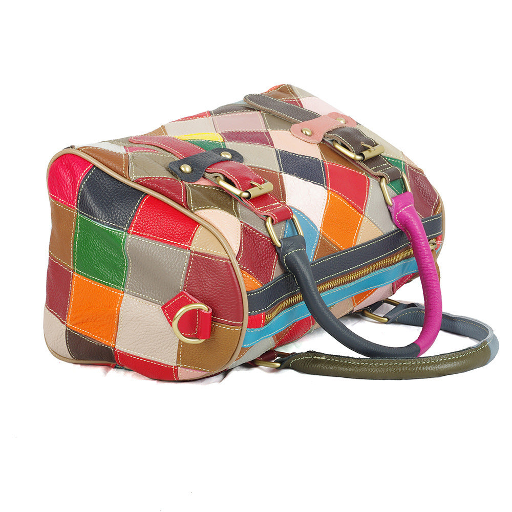 Noir Grid Leather Satchel or Prism Patchwork Handbag