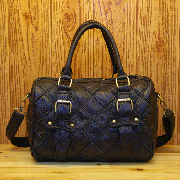 Noir Grid Leather Satchel or Prism Patchwork Handbag