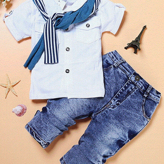 Dapper Denim & Bandana Boys Casual Set