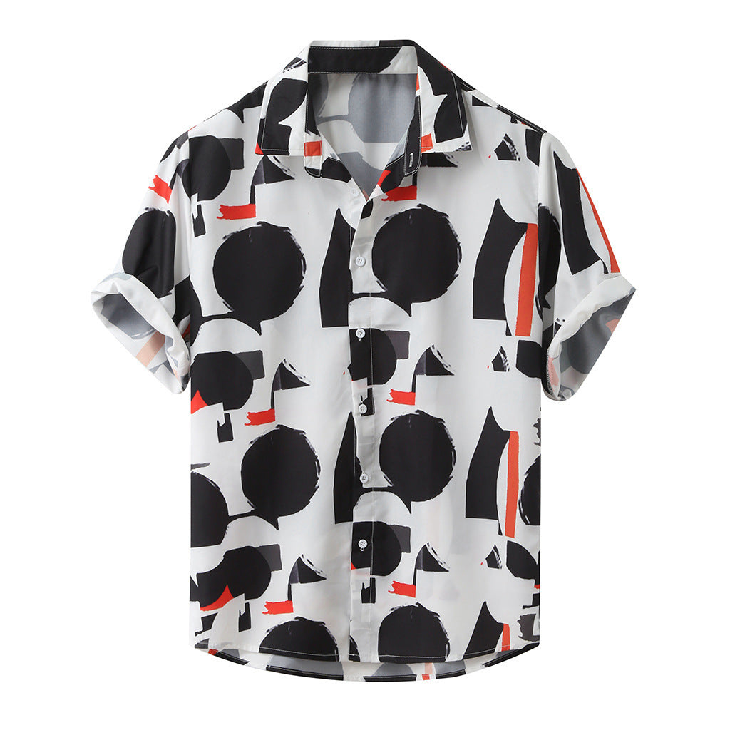 Printed Summer Streetwear Ethnic Style Men's Blouse