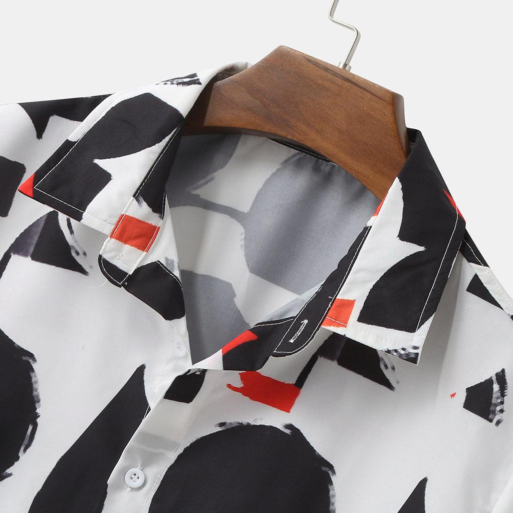 Printed Summer Streetwear Ethnic Style Men's Blouse