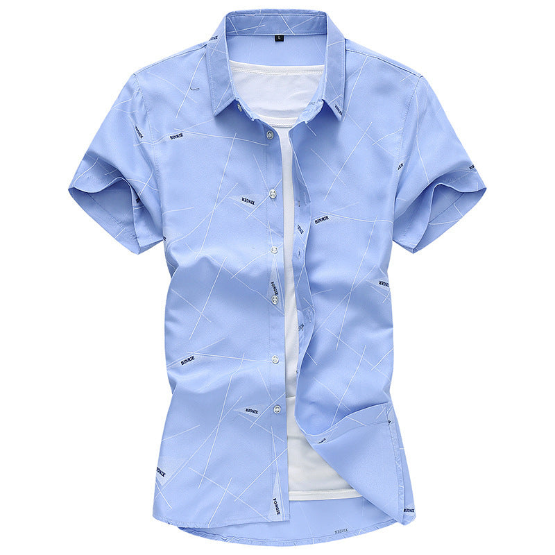 Men's Flag Print Casual Short Sleeve Shirt