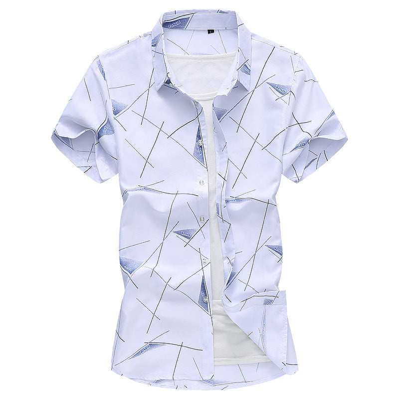 Men's Flag Print Casual Short Sleeve Shirt