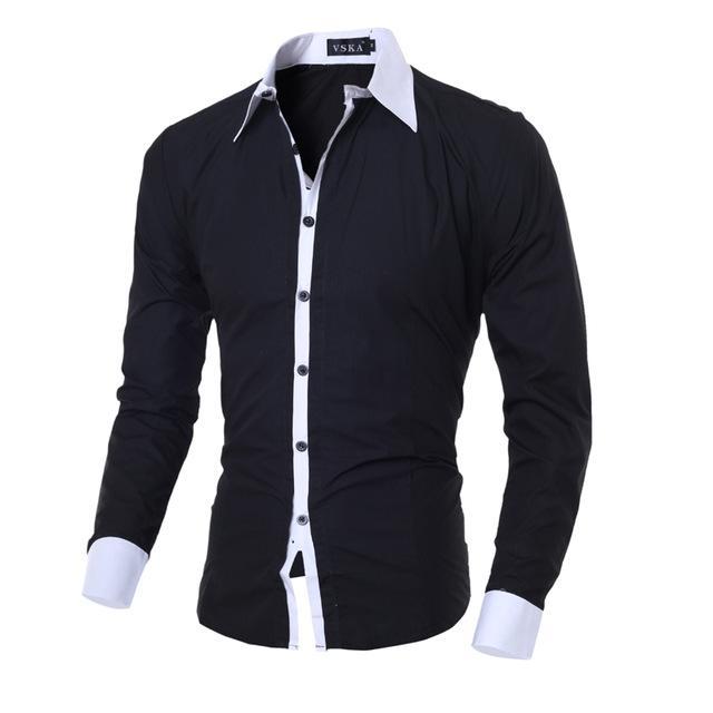 Men's Casual Long Sleeve Slim Fit Shirts