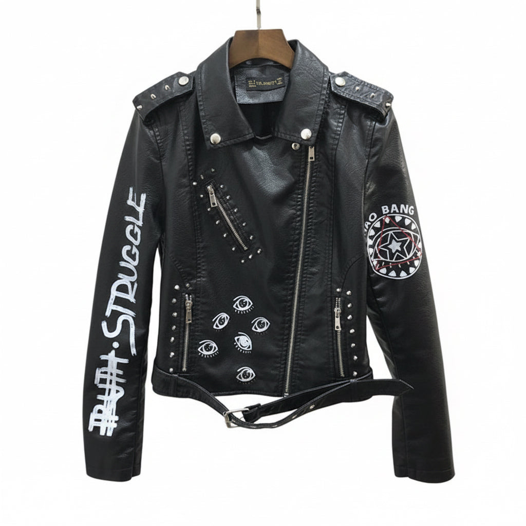 Black Outlaw Graffiti Jacket