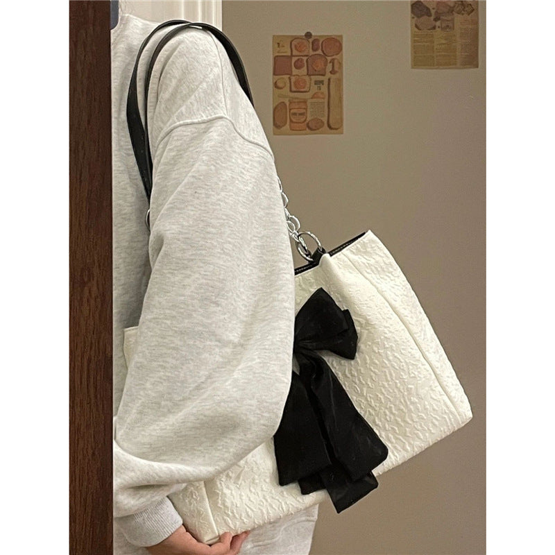 Chic Bow Canvas Tote