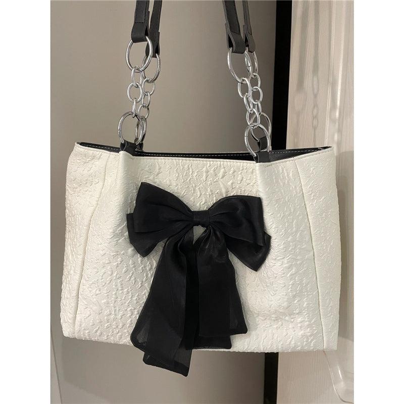 Chic Bow Canvas Tote